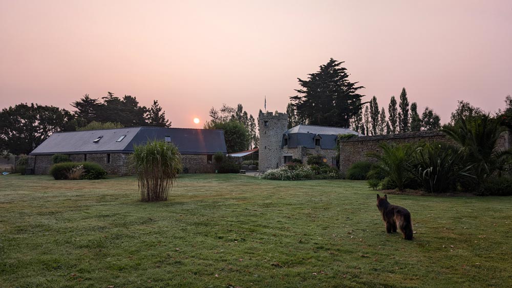 coucher du jour depuis le jardin